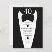 Invitation Tuxedo Bow Cravate Mens 40e anniversaire Invitatio (Devant)
