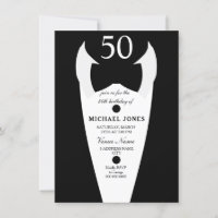Tuxedo Bow Cravate Mens 50e anniversaire Invitatio