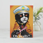 Invitation Tuxedo cat, the carefree! (Debout devant)