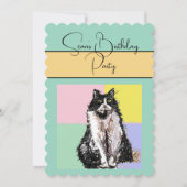 Invitation Tuxedo Chat Chats Garçons Anniversaire Fête Invita (Devant)