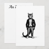 Invitation Tuxedo Chat Élégant (Devant / Derrière)