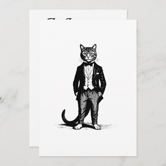 Invitation Tuxedo Classy (Devant / Derrière)
