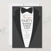 Invitation tuxedo, cravate noire fête nouvelle année PTO PTA (Devant)