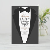 Invitation tuxedo, cravate noire fête nouvelle année PTO PTA (Debout devant)