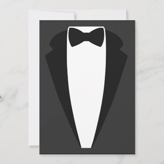 Invitation tuxedo, cravate noire fête nouvelle année PTO PTA (Dos)
