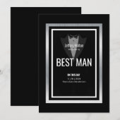Invitation Tuxedo garçon d'honneur smoking noir et blanc  (Devant / Derrière)