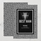 Invitation Tuxedo garçon d'honneur smoking noir et blanc (Devant / Derrière)