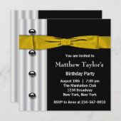 Invitation Tuxedo Gold Bow Cravate Mens fête d'anniversaire (Devant / Derrière)