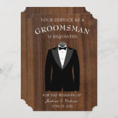 Invitation Tuxedo Groomsman (Devant / Derrière)