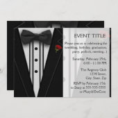 Invitation Tuxedo noir avec Cravate Bow (Devant / Derrière)