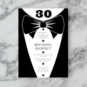 Invitation Tuxedo noir élégant 30 ans
