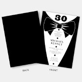 Invitation Tuxedo noir élégant 30 ans