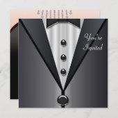 Invitation Tuxedo Party robe Cravate noire (Devant / Derrière)