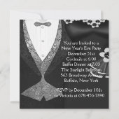 Invitation Tuxedo Robe Noire Cravate Nouvel An Soirée (Dos)
