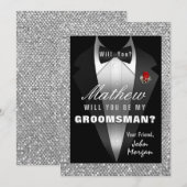 Invitation Tuxedo soit mon garçon d'honneur (Devant / Derrière)