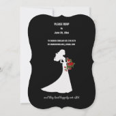 Invitation Tuxedo Suit & Bride Silhouette Fête des mariées (Dos)