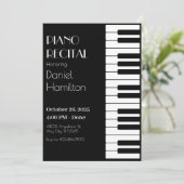 Invitation Tuyaux de piano noir et blanc (Debout devant)
