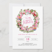 Invitation ’Twas a Christmas Birthday | Holiday Wreath (Devant)