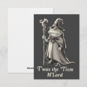 Invitation T'was The 'Tism M'lord Funny Frog Wizard Meme  (Devant / Derrière)