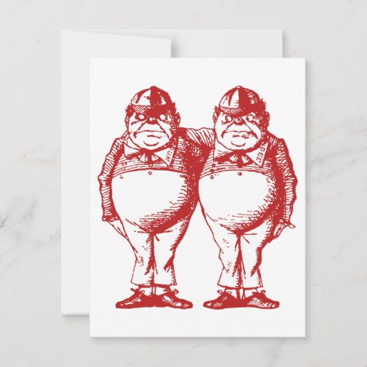 Invitation Tweedle Dee et Tweedle l'offre rouge de bal (Devant)