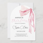 Invitation Tween Bow rose 13e anniversaire | Coquette 13e nai (Devant)