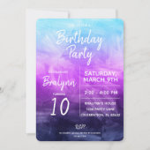 Invitation Tween Fille Anniversaire Fête Design aquarelle (Devant)