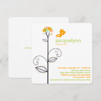 Tweeter Oiseau Orange Fleur Points Arbre Baby show