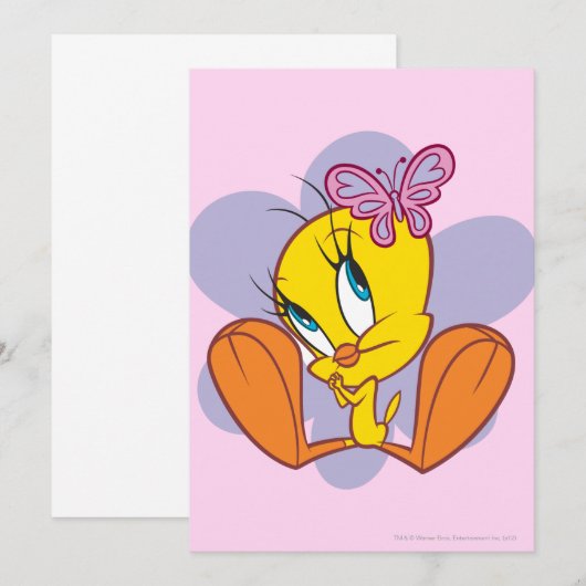 Invitation TWEETY™ et Papillon (Devant / Derrière)