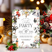 Invitation Twelve Days of Christmas Watercolor Collage Party