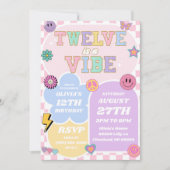 Invitation Twelve Est Un Vibe Preppy Patch 12ème Anniversaire (Devant)