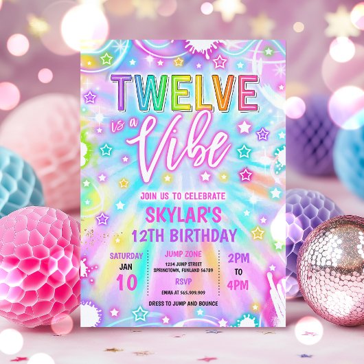 Invitation Twelve Est Une Vibe Neon Glow 12ème Anniversaire