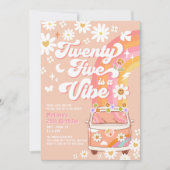 Invitation Twenty Five est un Vibe Bright Pink 25e anniversai (Devant)