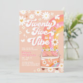 Invitation Twenty Five est un Vibe Bright Pink 25e anniversai (Debout devant)