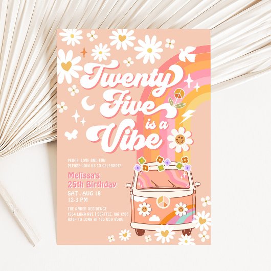 Invitation Twenty Five est un Vibe Bright Pink 25e anniversai