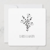 Invitation Twigs and Flowers In Black Modern & Minimalist (Devant)