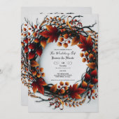 Invitation Twigs & Feuille Élégant automne Floral Automne Mar (Devant / Derrière)