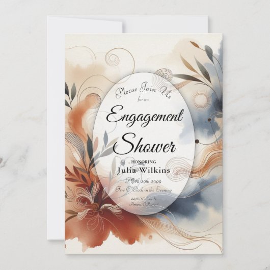 Invitation Twilight en terre cuite et Fiançailles de fleurs d (Devant)
