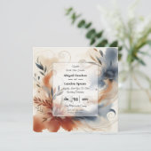 Invitation Twilight en terre cuite et Mariage de fleurs de ma (Debout devant)