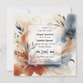 Invitation Twilight en terre cuite et Mariage de fleurs de ma (Devant)