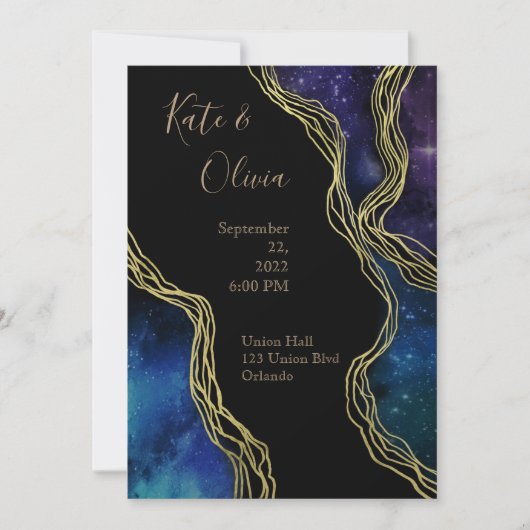 Invitation Twilight Moon Phases Dark and Moody Mariage Invita (Devant)