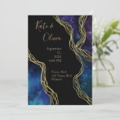 Invitation Twilight Moon Phases Dark and Moody Mariage Invita (Debout devant)