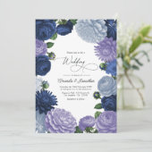 Invitation Twilight Navy, Mist Lavender & Silver Periwinkle (Debout devant)