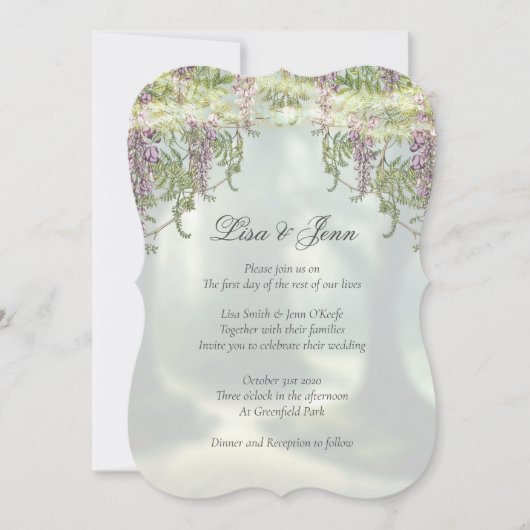 Invitation Twilight Wisteria Woodland Fairytale Mariage (Devant)