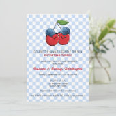 Invitation Twin Baby Boys Baby Shower Flat Card (Debout devant)