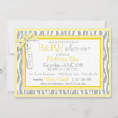 Invitation TWIN Baby Carriage, Zebra Print Yellow Baby shower (Dos)