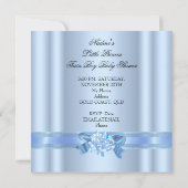 Invitation Twin Baby shower Boys Blue Little Prince Crown 3C (Dos)