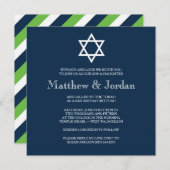 Invitation Twin Bar Mitzvah - Moderne (Devant / Derrière)