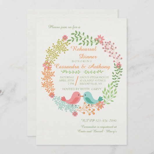 Invitation Twin Birdies (Devant / Derrière)