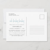 Invitation twin bleu moderne typographie contemporaine (Dos)