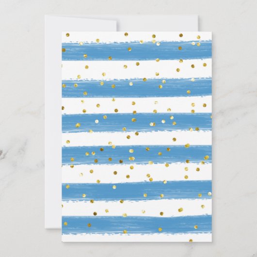 Invitation Twin Blue Gold Parties scintillant Simple bébé gar (Dos)